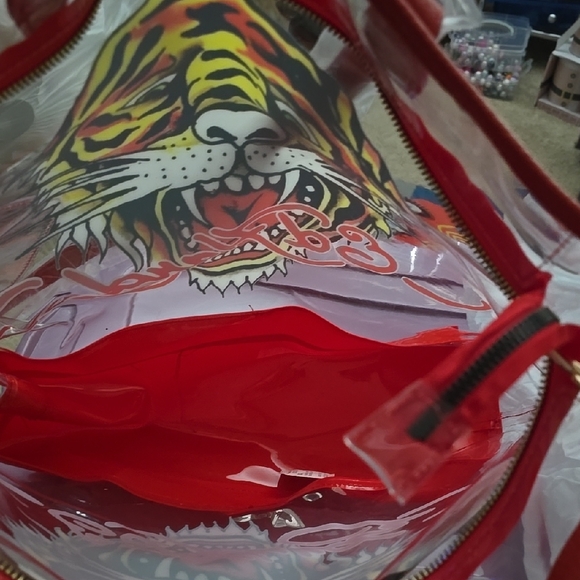 Wd Hardy Red and White Tiger Tote Bag - Picture 3 of 9